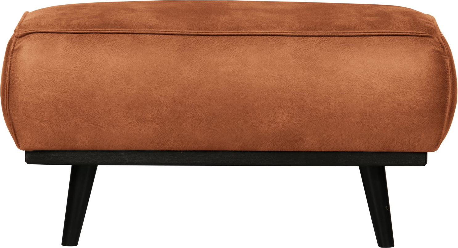 Puf Woood Statement Cognac Læderlook Kunstlæder 40ã 80ã 55