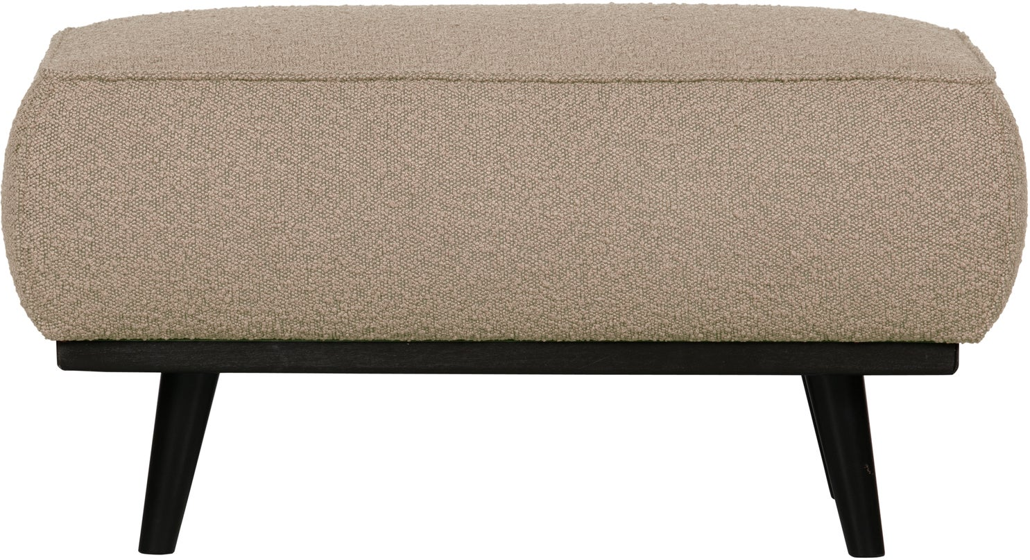 Puf Woood Statement Beige Bouclé Siddepuf Fodskammel H40ã B80ã D55   Polyester Betræk