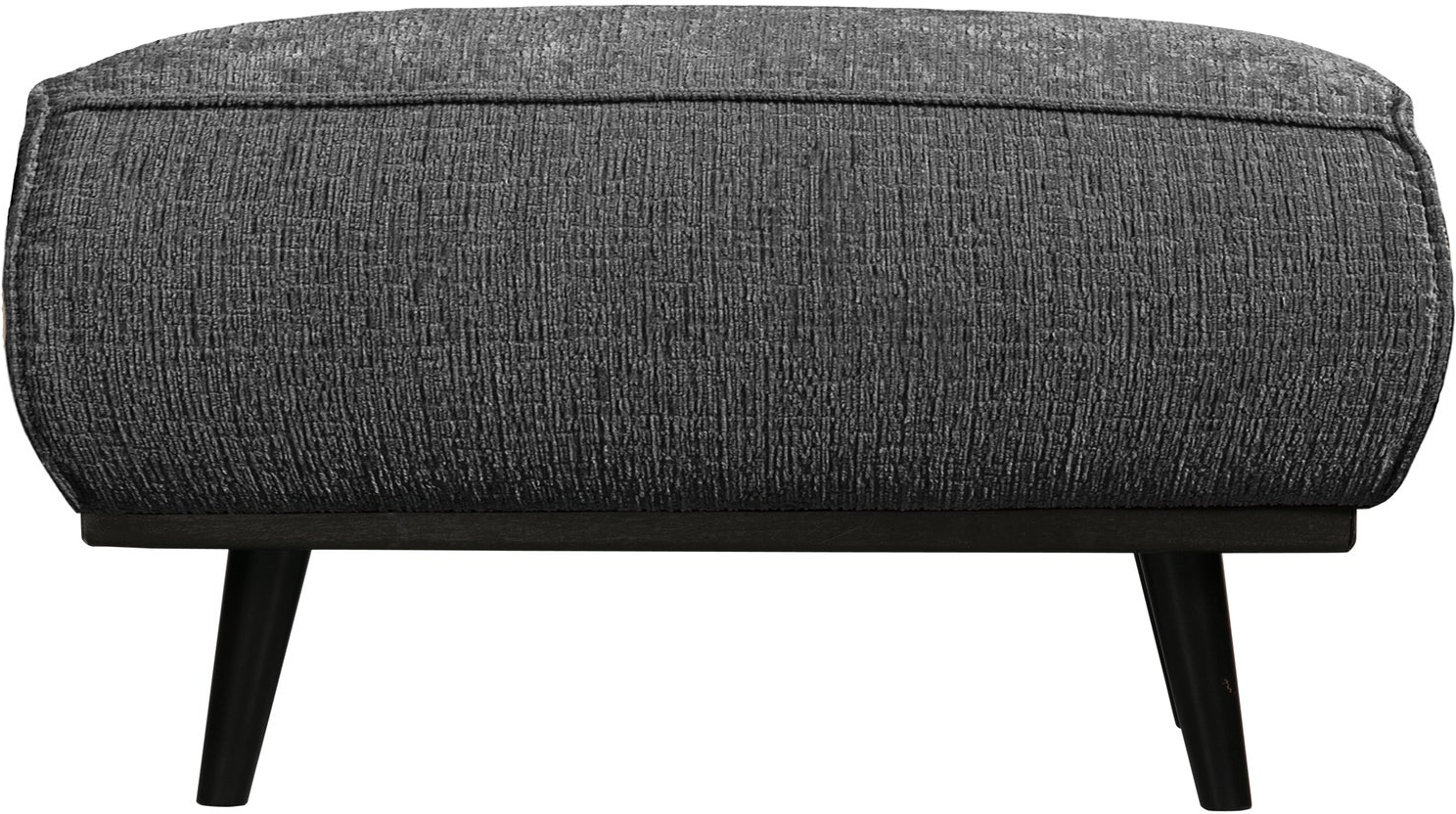 Puf Woood Statement Grå Grov Ferra-velour Fodskammel Puf  H40xb80xd55