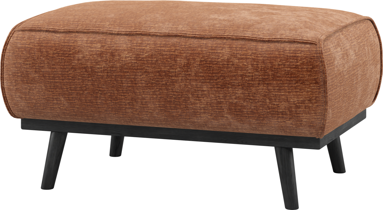 Puf Fodskammel Woood Statement  Chenille Velour Terracotta Orange H40xb80xd55
