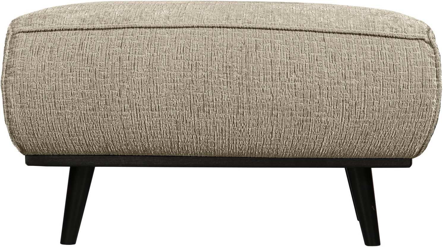 Puf Woood Statement Beige Struktureret Velour Skammel Fodskammel H40xb80xd55
