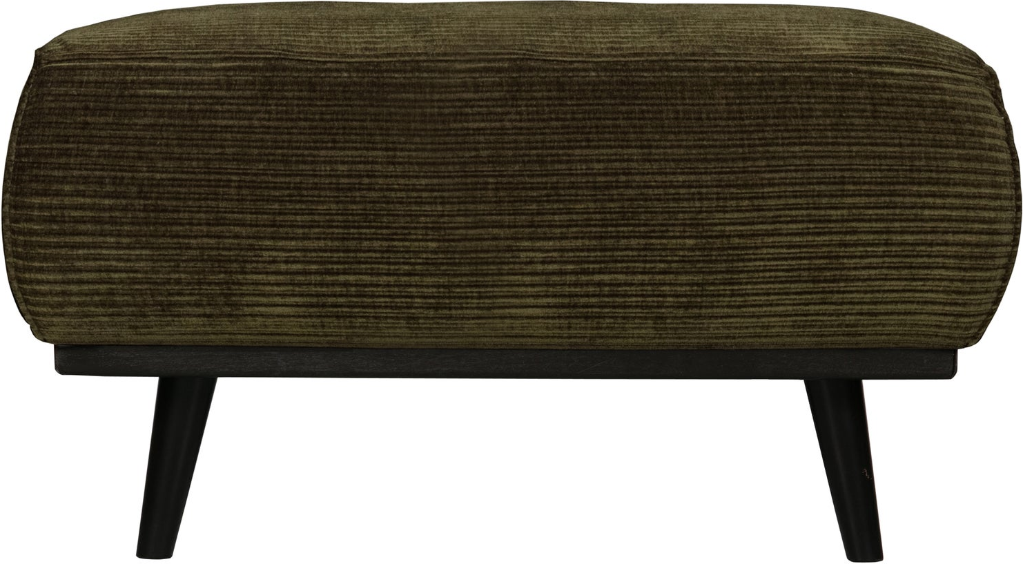 Puf Fodskammel Woood Statement  Varm Grøn Vævet Jacquard Ribstof  H40   B80   D55