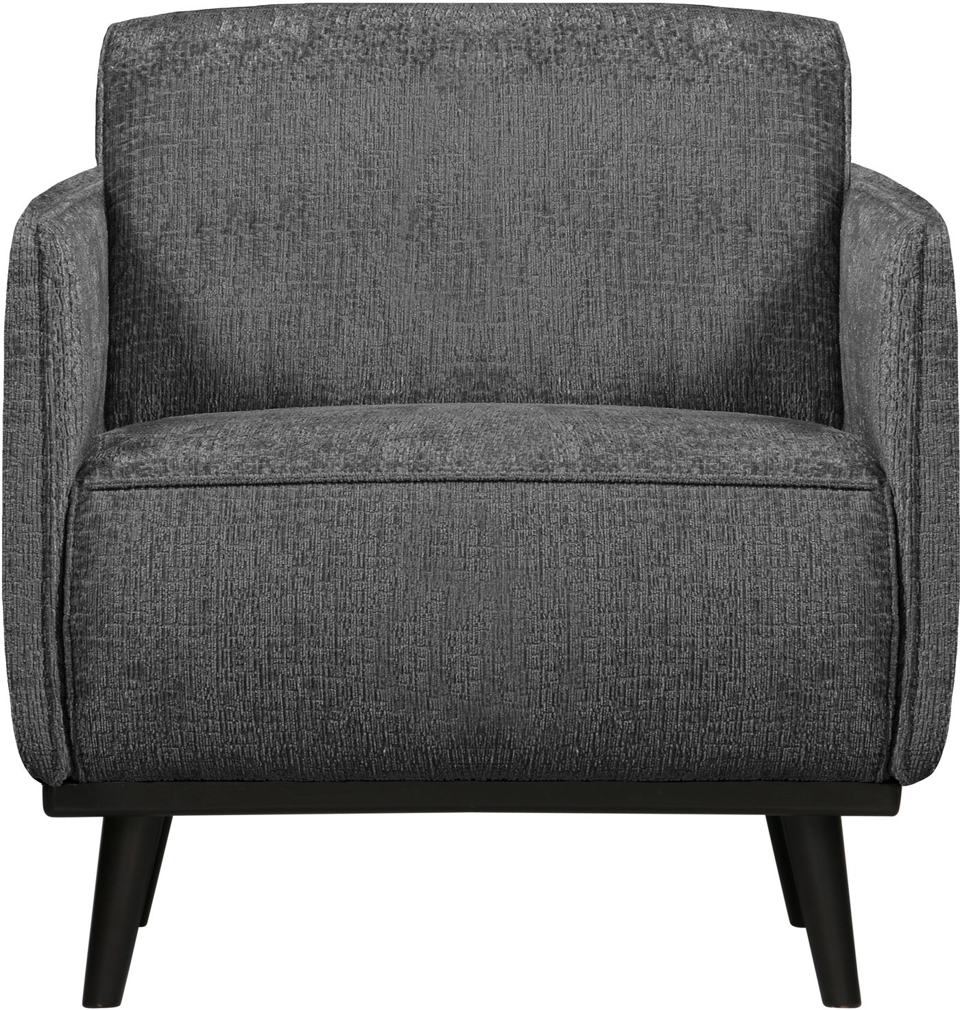 Lænestol Woood Statement Grå Grov Velour 77x72x93 Loungestol Høj Komfort