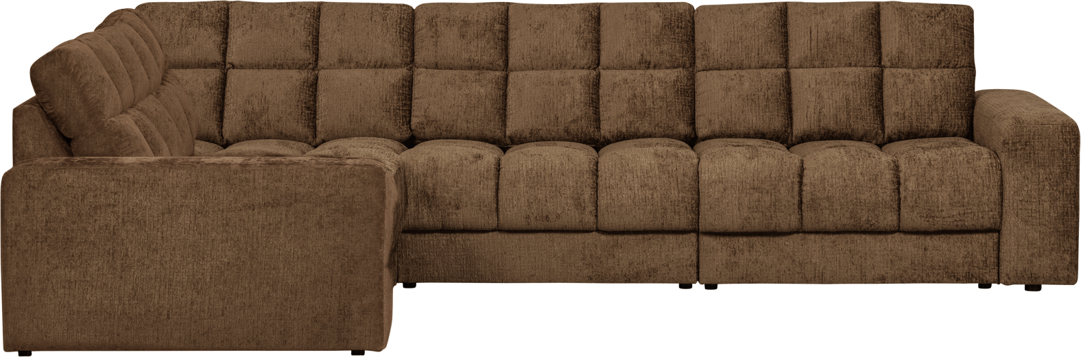 Hjørnesofa Venstrevendt Woood Second Date Messing Velour H78xb316xd212