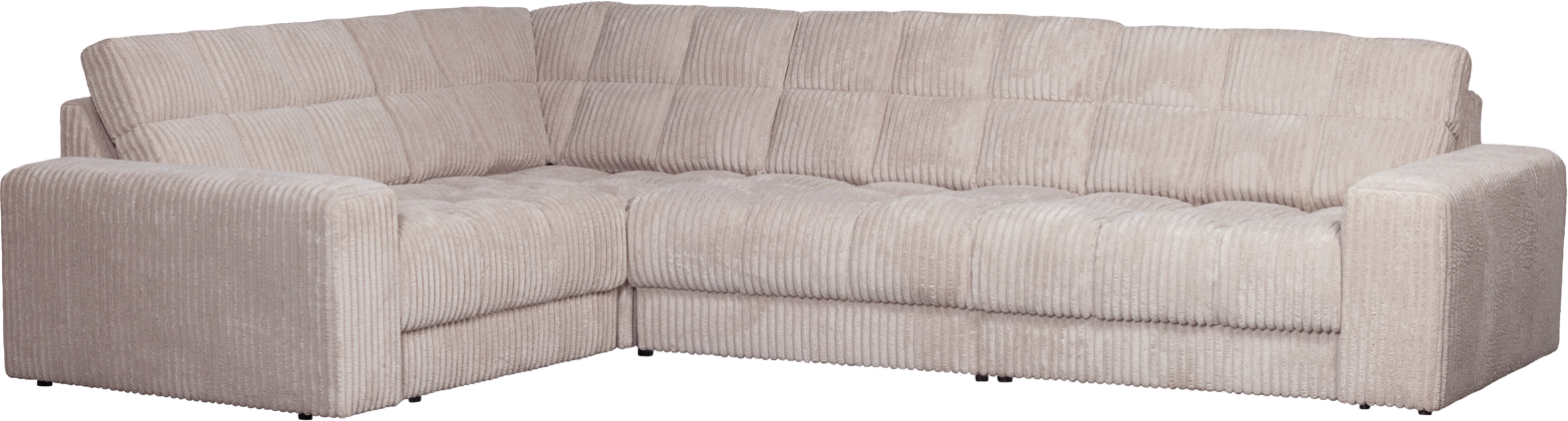 Hjørnesofa Woood Second Date Venstrevendt Natur Polyesterfløjl L316ã D212