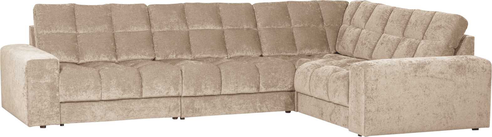 Højrevendt Hjørnesofa Woood Second Date Nougat Polyesterstof Hxbxl 78x212x316