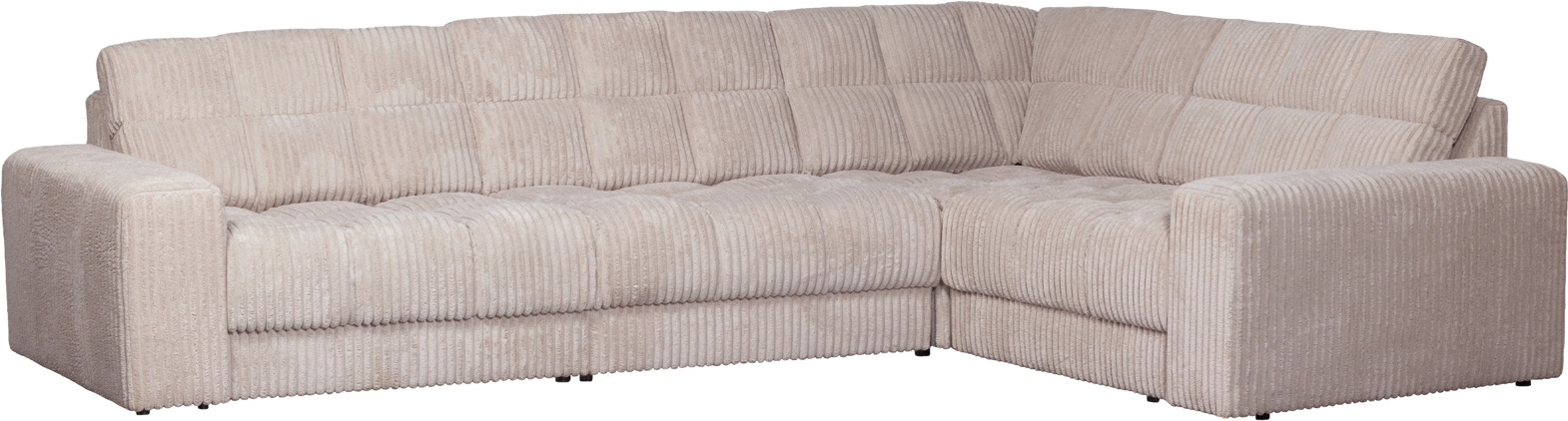 Hjørnesofa Højrevendt Woood Second Date Naturfarvet Fløjl Polyester H78ã B212ã L316