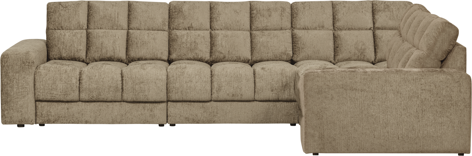 Hjørnesofa Woood Second Date Polyester Velour Lysegrå Højrevendt Modulopbygget
