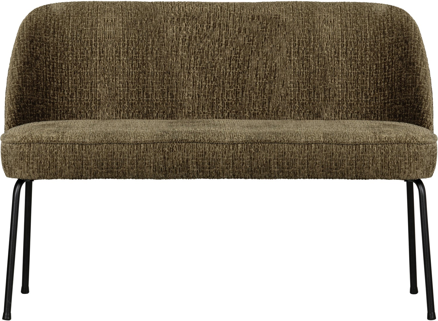 Loungesofa Woood Vogue Ferra-velour Bonsai 120     Strukturvelour  Mat Sort Metalbund