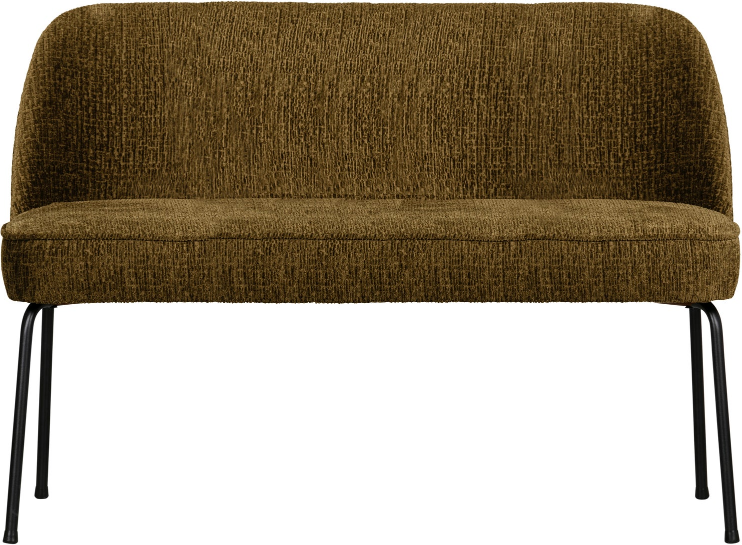 Sofabænk Woood Vogue Ferra Velour Bronze  B120  Kompakt Loungesofa Med Mat Sort Metalstel