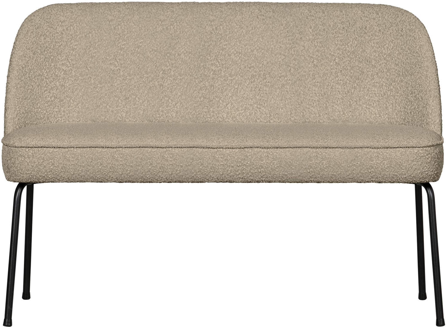 Loungesofa Sofabænk Woood Vogue Bouclé Beige 120   Med Mat Sort Stel