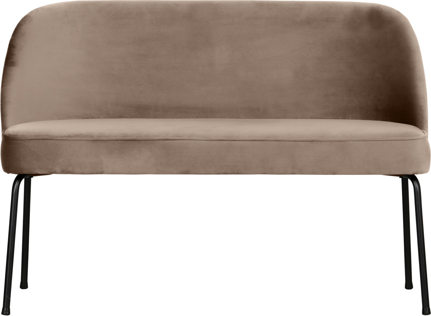 Loungesofa   Sofabænk Woood Vogue Jarra Velour Khaki  100  Polyester  Martindale 100 000  Mat Sort Metalstel