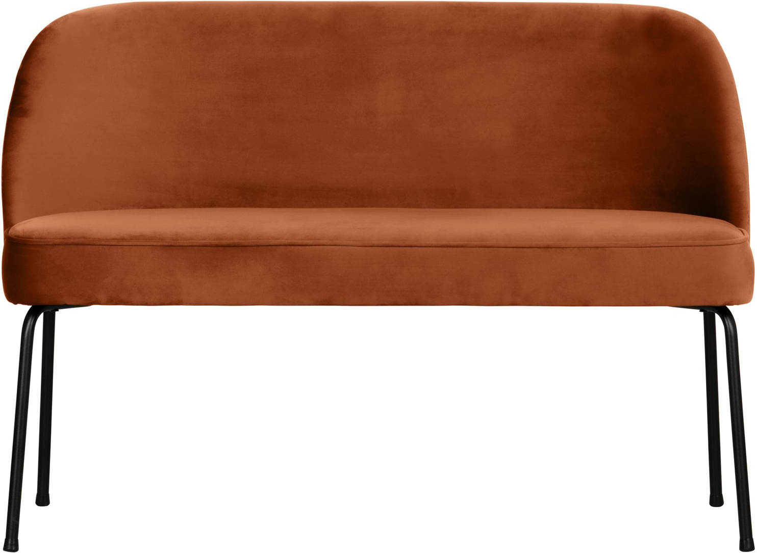 Loungesofa   Sofabænk Woood Vogue  Rust Fløjl Jarra    120    Mat Sort Metalsokkel