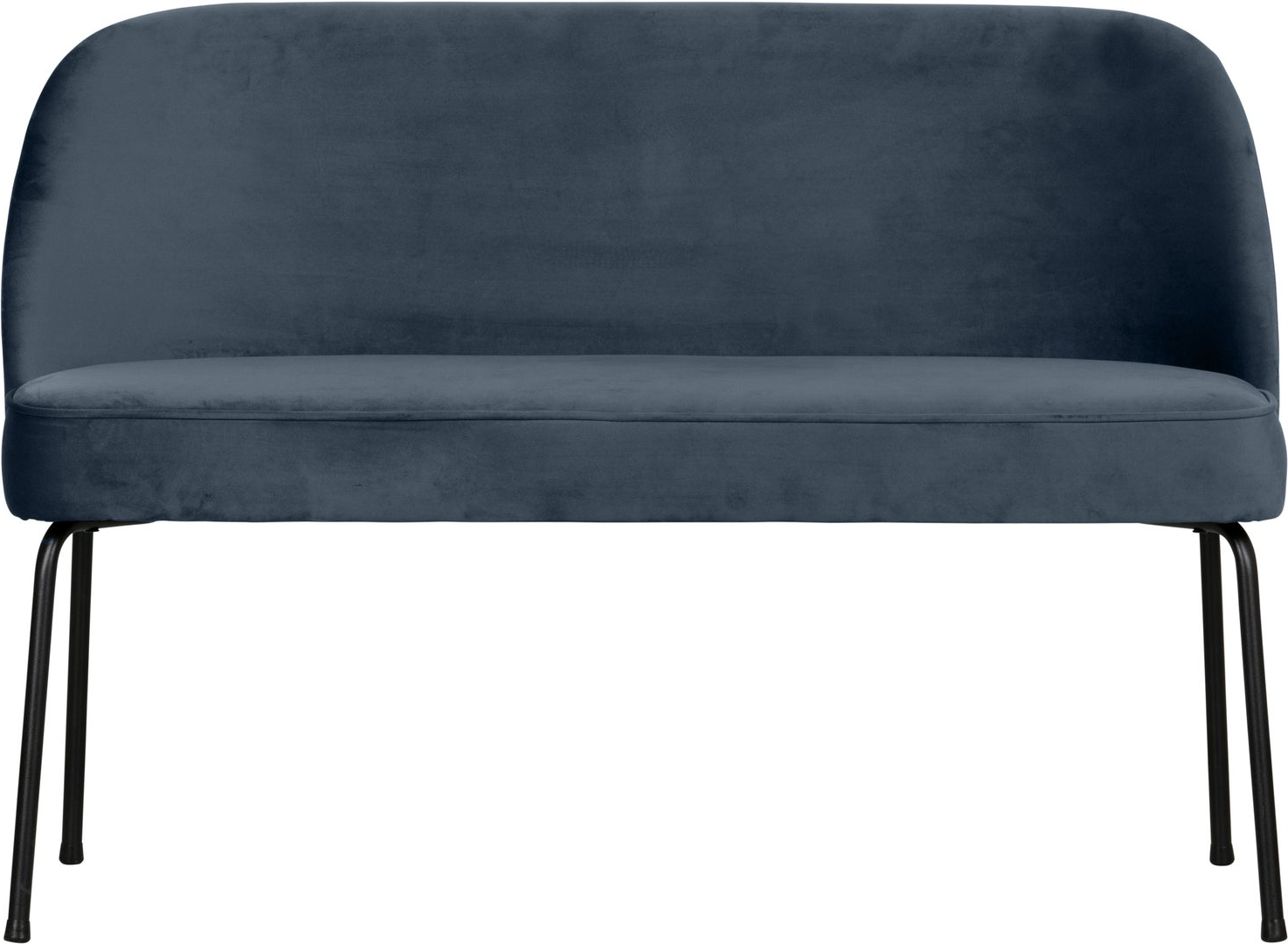 Sofabænk   Loungesofa Woood Vogue Blå Jarra-velour 100  Polyester  Mat Sort Metalstel  H82 5xb120xd59