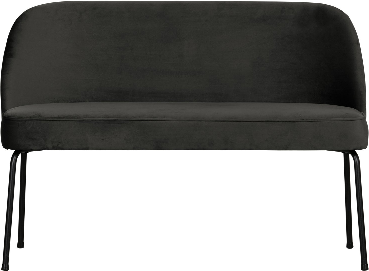 Loungesofa Sofabænk Woood Vogue  Sort Velour  120    Mat Sort Metalramme