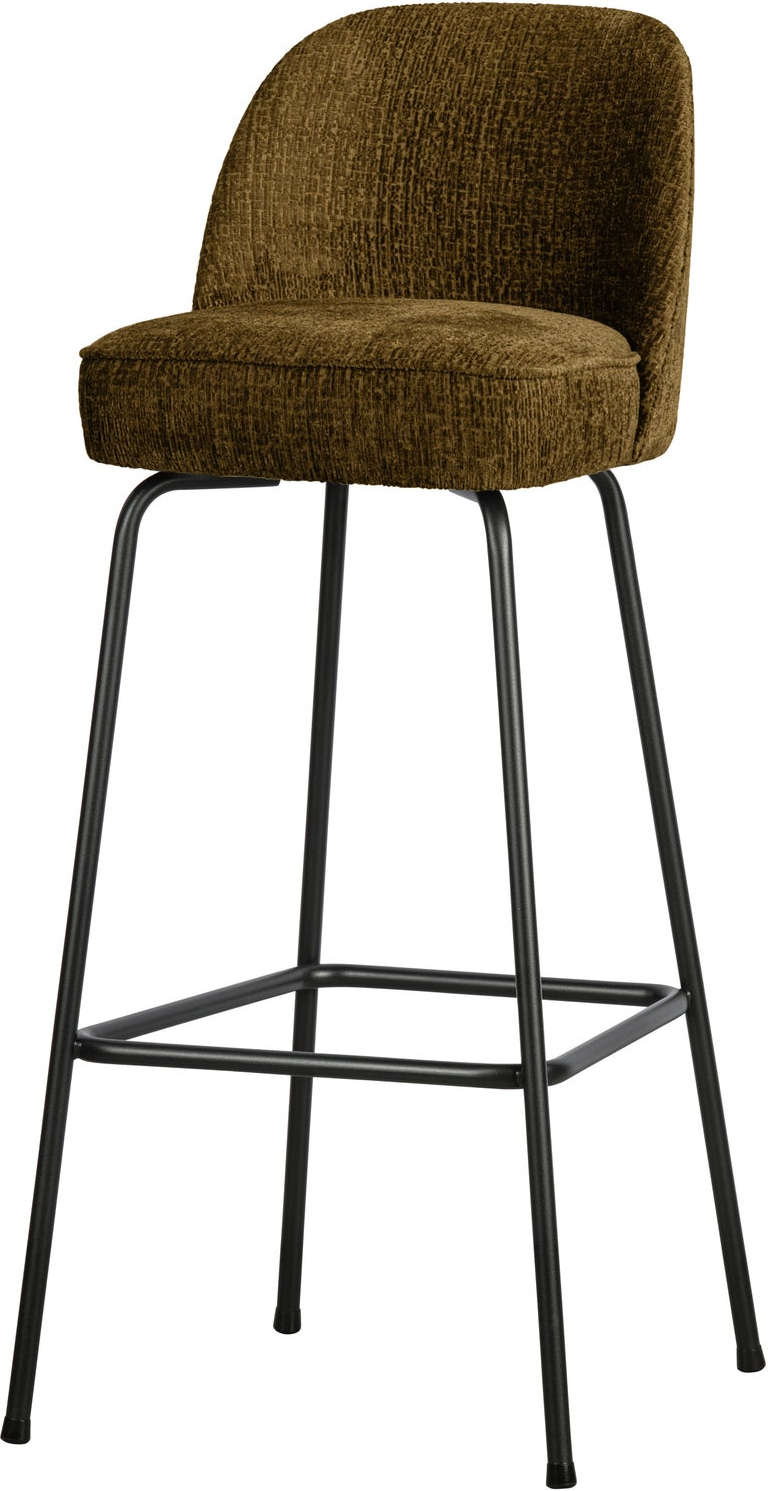 Barstol Woood Vogue  Strukturvelvet Bronze Velour  Sort Pulverlakeret Metalstel  Sædehøjde 80