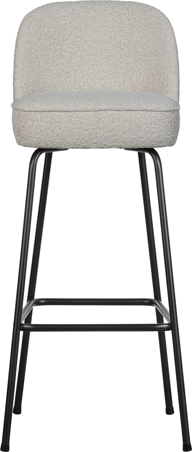Barstol Woood Vogue Bouclé Natur  Sort Pulverlakeret Metal  Fodstøtte  Siddehøjde 80