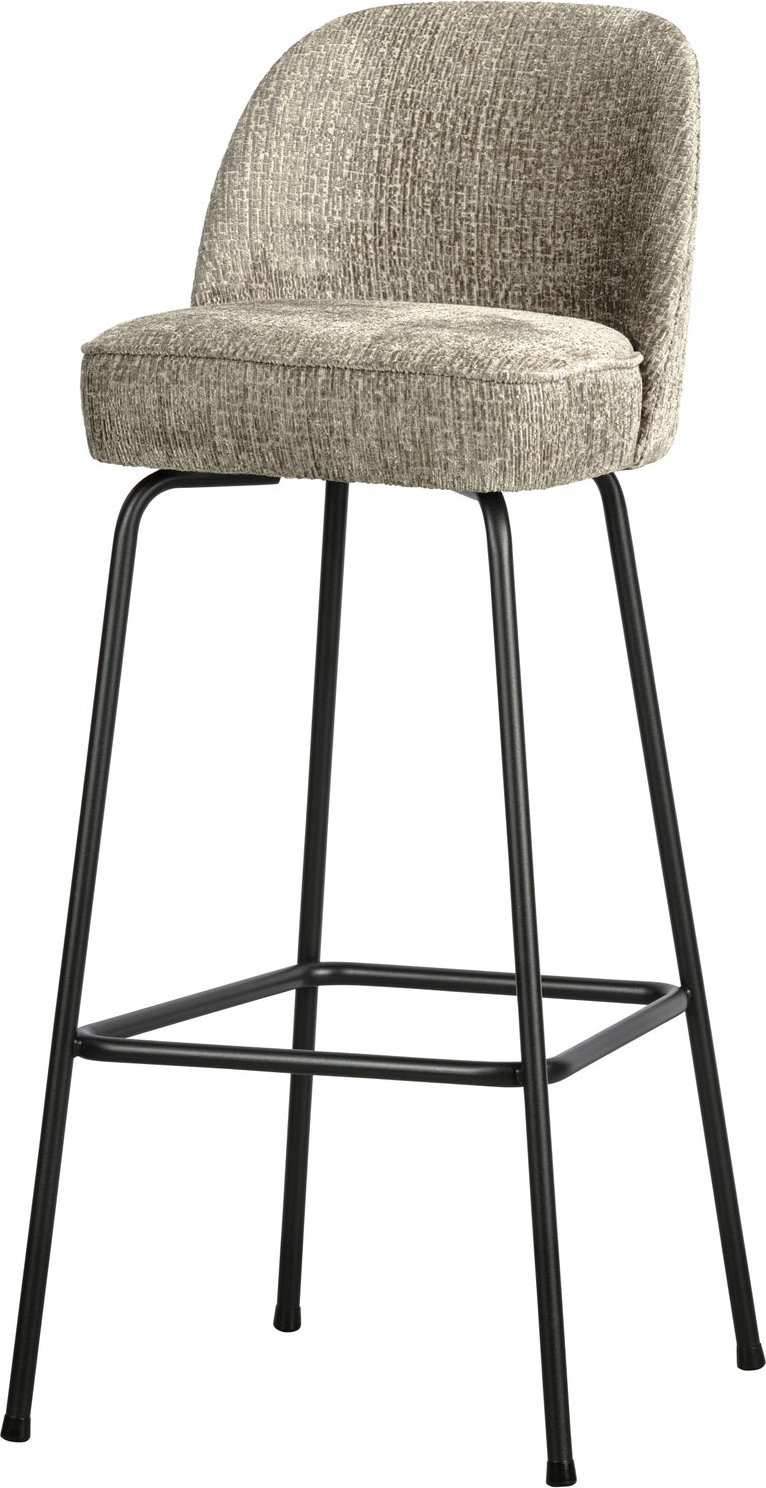 Barstol Woood Vogue  Beige Strukturvelour  Sort Pulverlakeret Metalbase  Sædehøjde 80