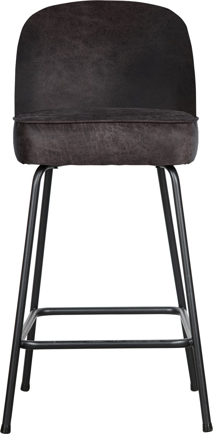 Barstol Woood Vogue 65   Sædehøjde Sort Ecoleather  Mat Sort Metalstel  Robust Læderlook