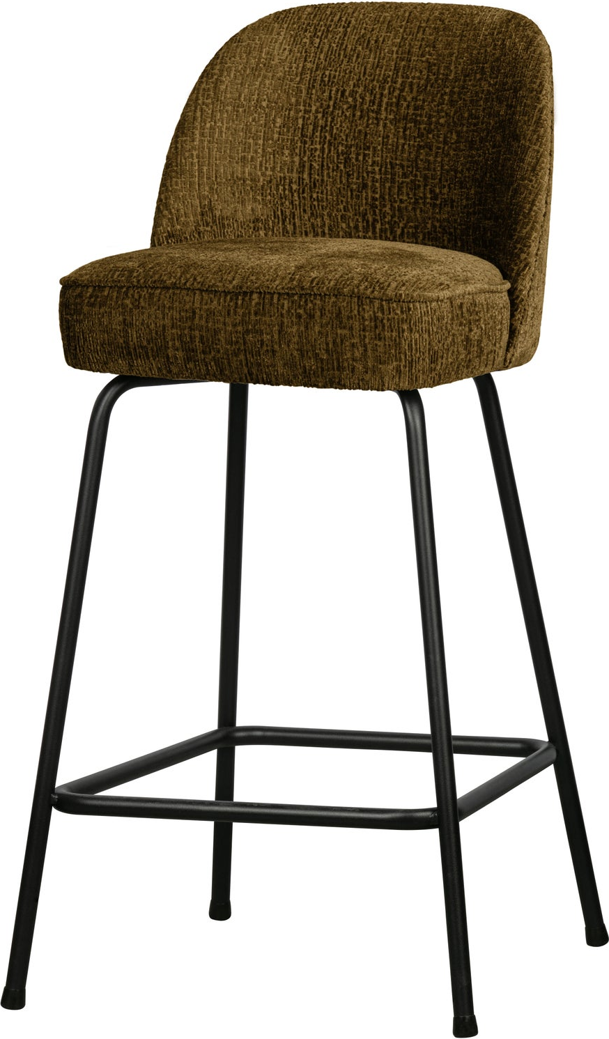 Barstol Woood Vogue  Struktureret Velour Bronze  Polstret  Sort Metalstel  Sædehøjde 65