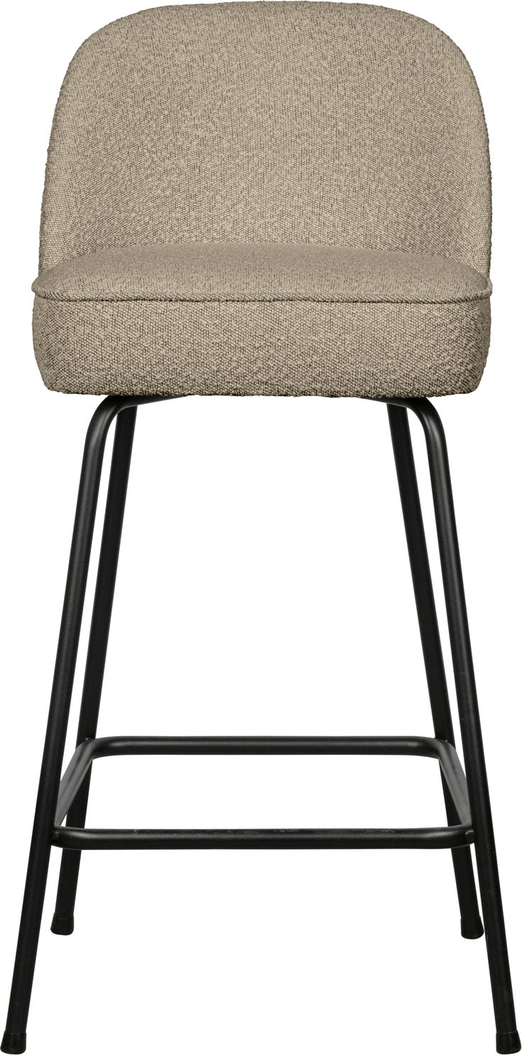 Barstol Woood Vogue Bouclé Beige  Sædehøjde 65    Sorte Pulverlakerede Metalben