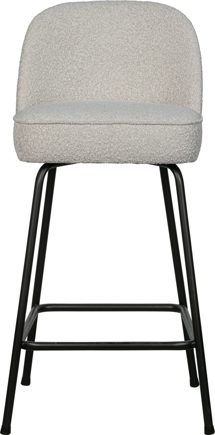 Barstol Woood Vogue Sædehøjde 65   Natur Bouclé  Polstret Sæde  Mat Sort Metalstel