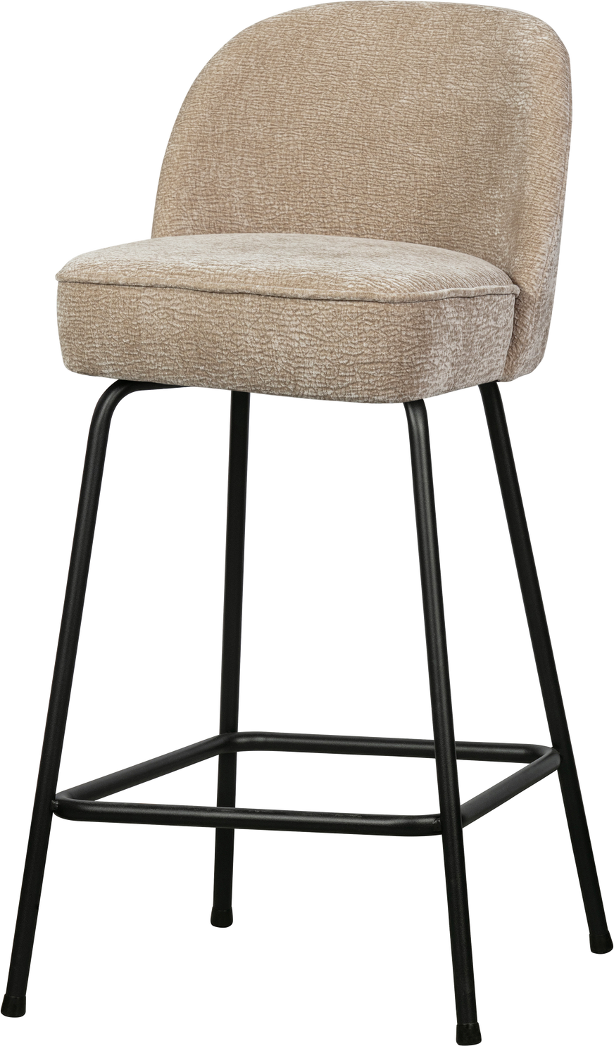 Barstol Woood Vogue  Sand Chenille  Sort Pulverlakeret Metalstel  Sædehøjde 65