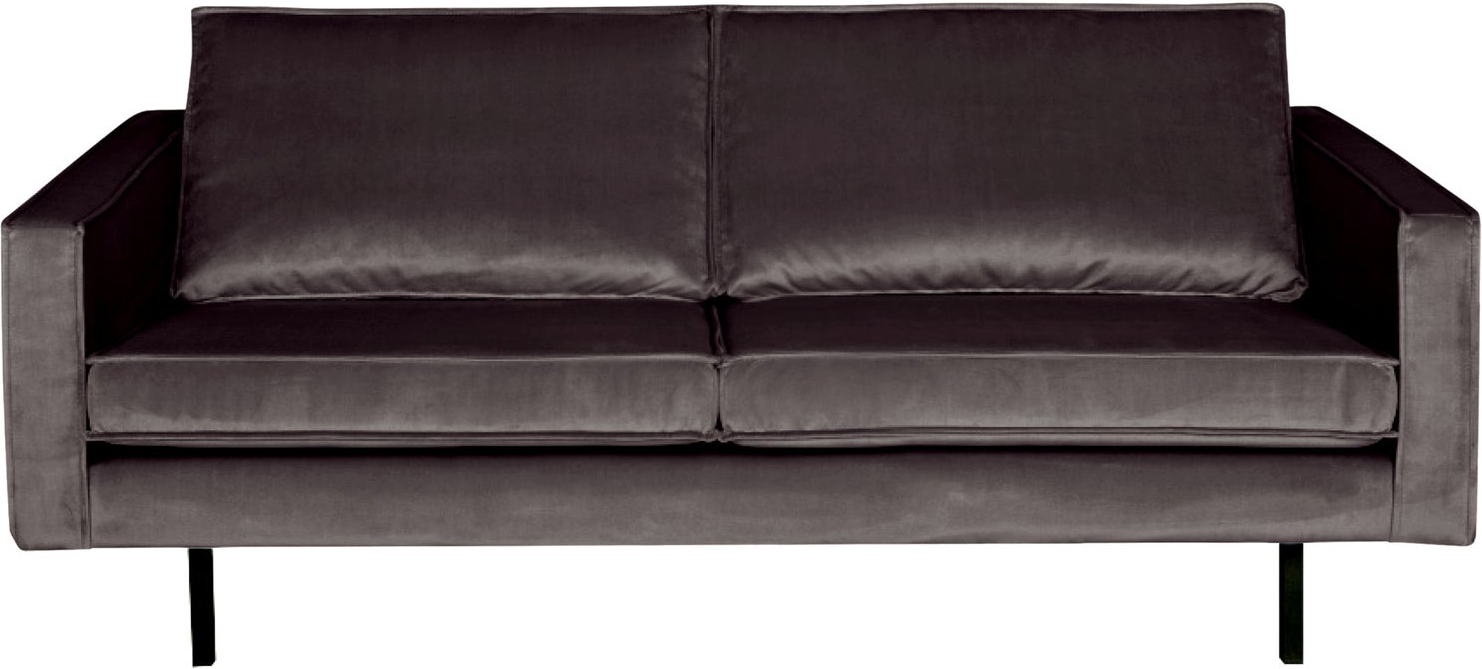 -personers Sofa Woood Rodeo Antracit Velour B190    Fast Siddekomfort  Metalben