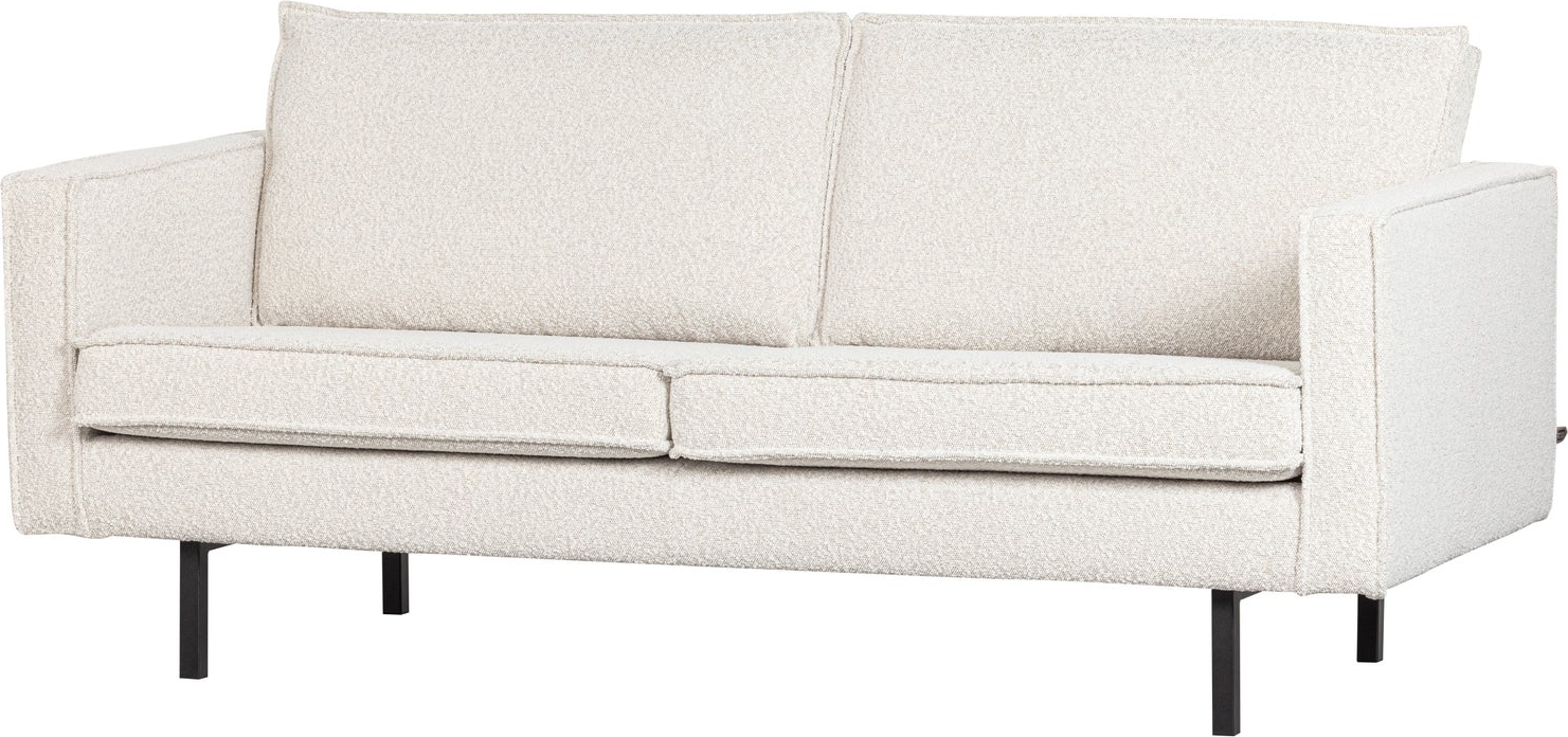 -personers Sofa Woood Rodeo Bouclé Natur  Fast Siddekomfort  Slankt Benstel  85x190x86