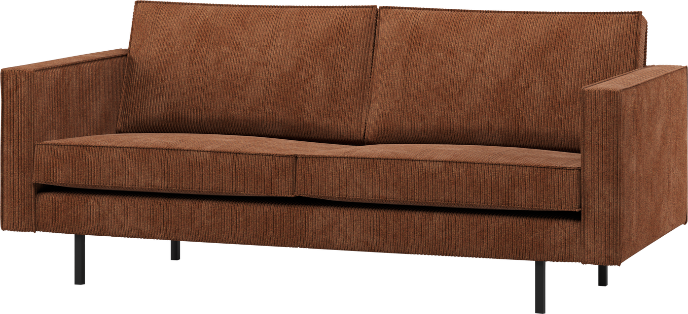 -personers Sofa Woood Rodeo Rustbrun Ribstof  Jacquardvævet Polyester  Fast Siddekomfort  190