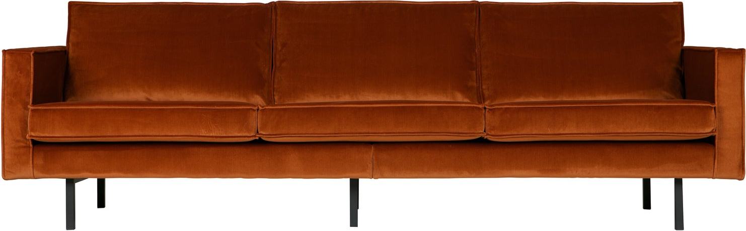 -personers Sofa Woood Rodeo Jarra Velour Rust 277    Metalben  Fast Siddekomfort