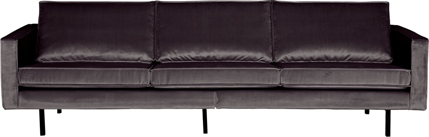 -personers Sofa Woood Rodeo  Antracit Velour Med Slankt Metalstel H85ã B277ã D86