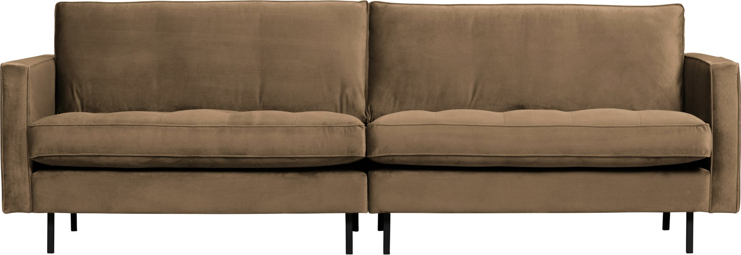 -personers Sofa Woood Rodeo Classic   Velour Taupe  Fast Siddekomfort  Høje Metalben  275ã 88ã 83