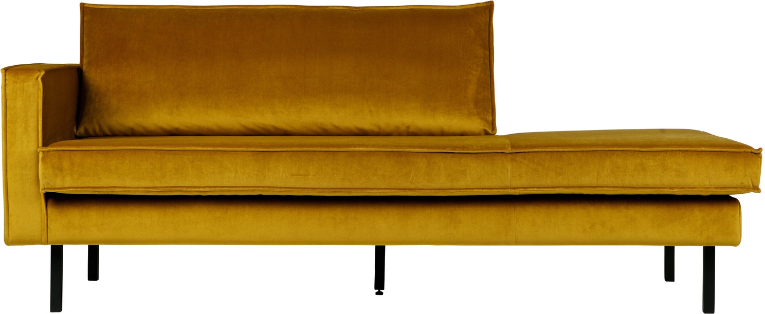 Daybed Woood Rodeo Venstrevendt  Oker Jarra-fløjl Velour  203x86x85