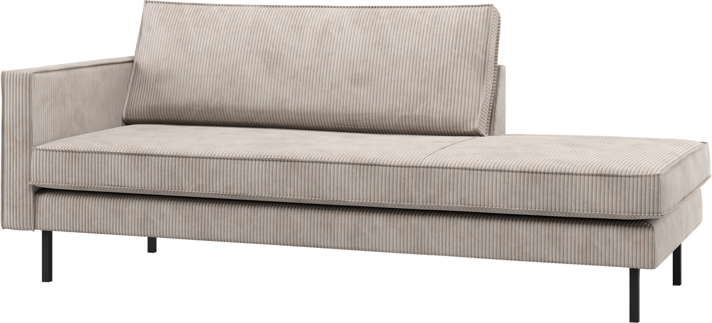 Daybed Woood Rodeo Venstrevendt  Ribstof Ecru Velours  203x86