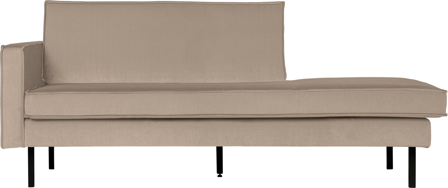 Daybed Woood Rodeo Venstrevendt  Velour Khaki  B203    Slanke Metalben