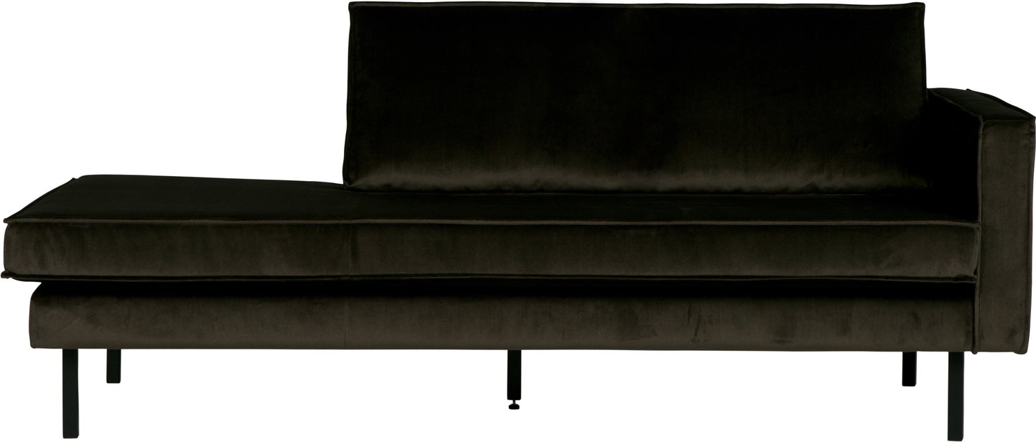 Daybed Woood Rodeo Højrevendt Mørkegrøn Jarra-velour Loungemøbel Med Metalstel