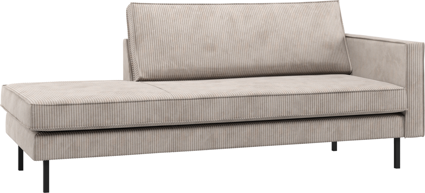 Daybed Woood Rodeo  Ekrue Ribstof  Jacquardvævet Velour  Højrevendt  85ã 203ã 86