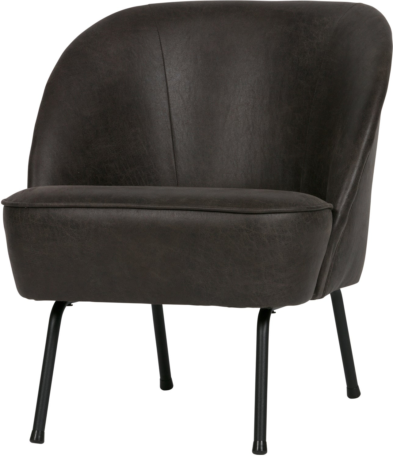 Loungestol   Lænestol Woood Vogue Ecoleather Kunstlæder  Mat Sort  Kompakt H69ã B57ã D70
