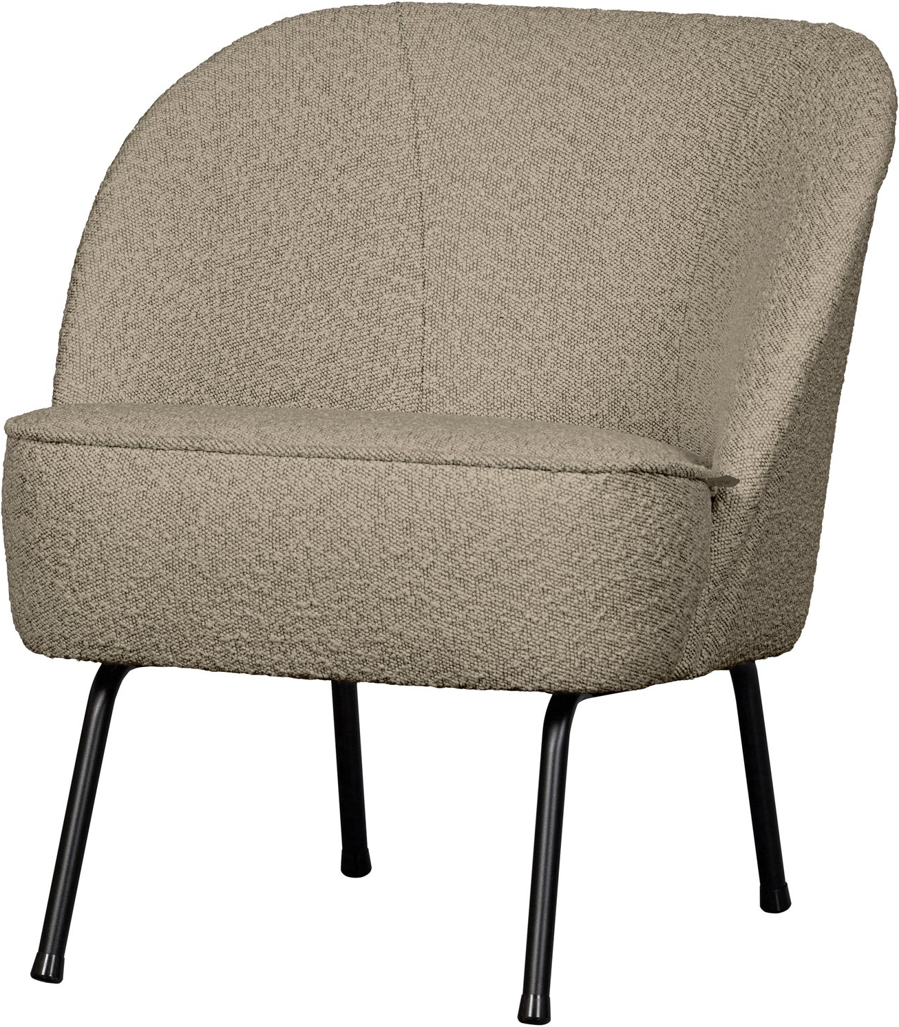 Loungestol Woood Vogue   Beige Bouclé Lænestol Med Mat Sort Metalstel