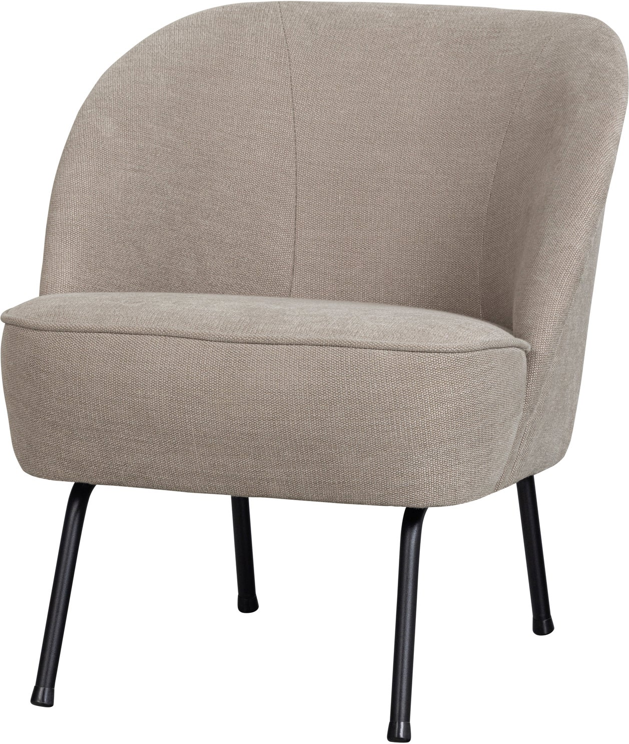 Loungestol Woood Vogue Lænestol  Sand Vævet Attila-stof  Komfortskum  Mat Sort Metalbase