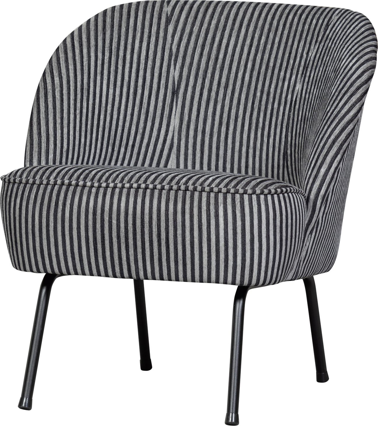 Loungestol Woood Vogue Lænestol   Vævet Sort Grå Stof  Mat Sort Metalbase  H69ã B57ã D70