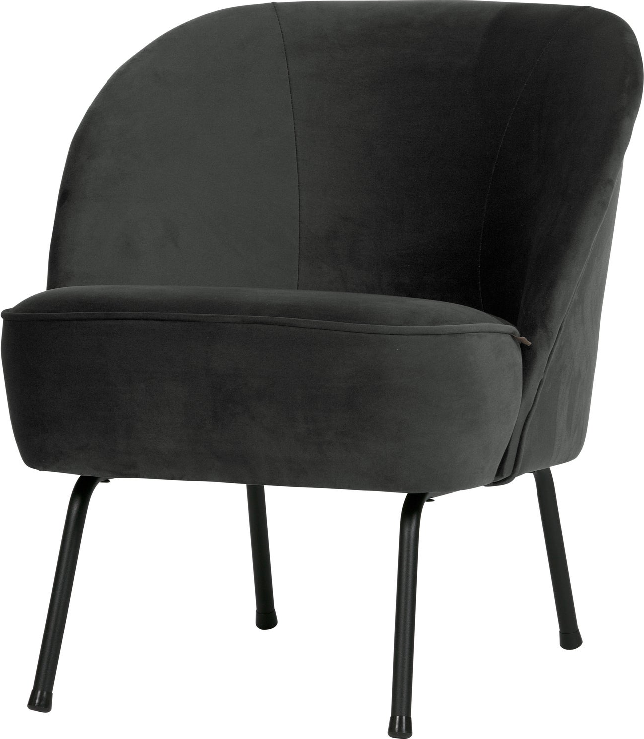 Loungestol Woood Vogue Sort Mat Velour Lænestol  69x57x70