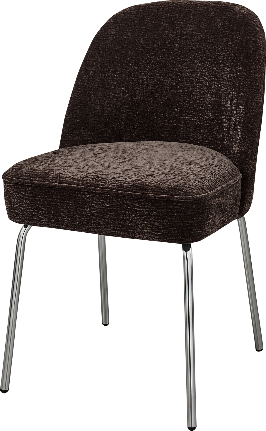 Spisebordsstol Woood Vogue  -pak Mørkebrun Tekstureret Chenille 3d  Kromben  Moderne