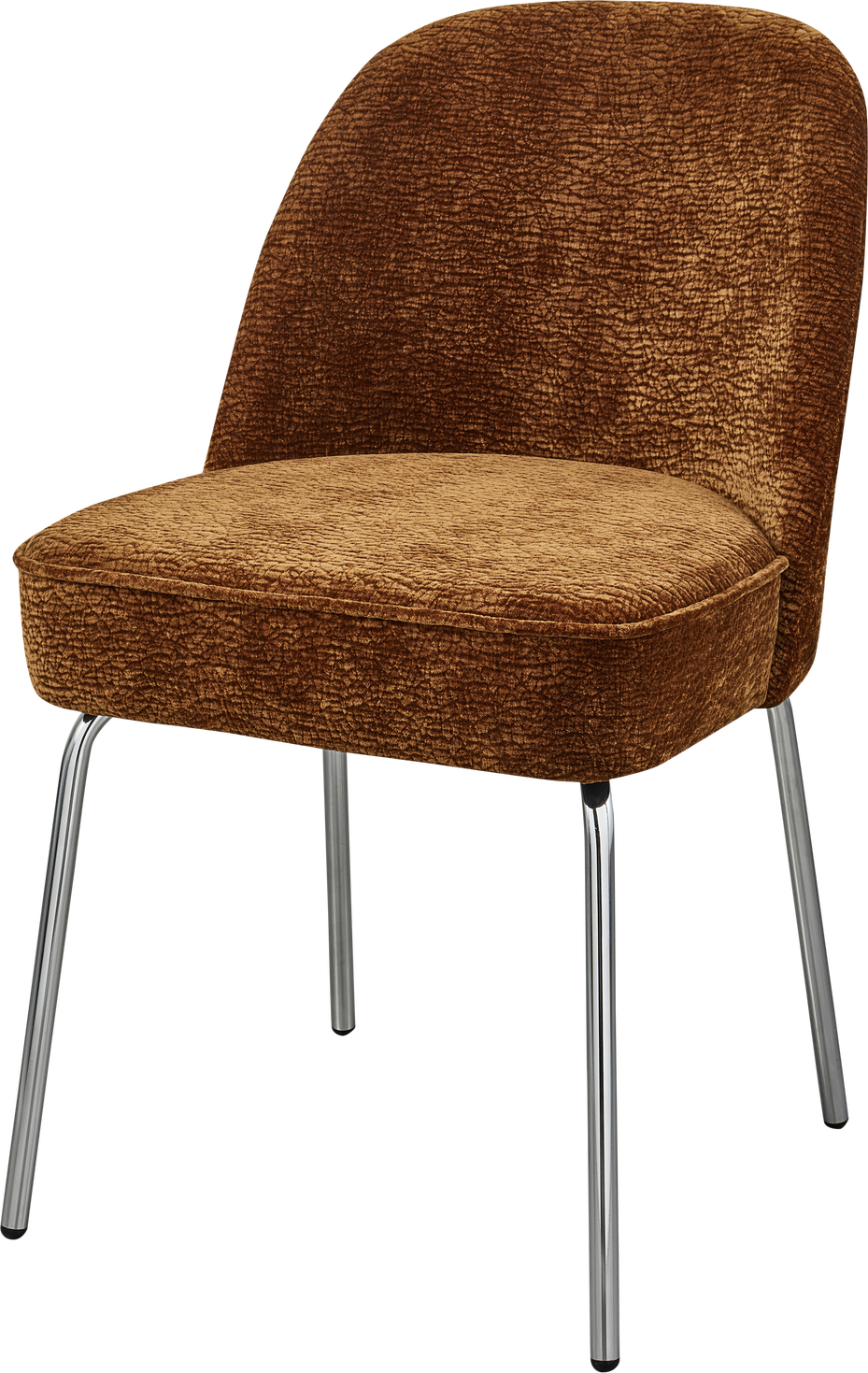 Spisebordsstol Woood Vogue Sæt    Mellembrun Chenille Polyester  Kromben  H83ã B50ã D57