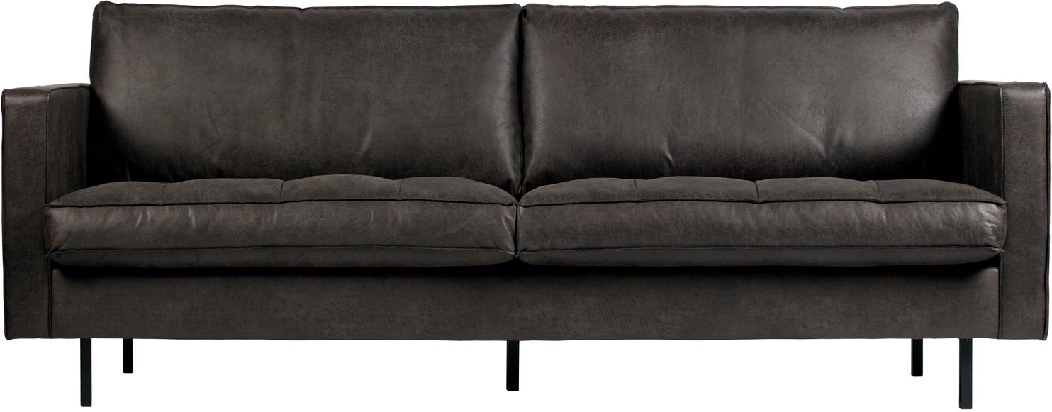 -personers Sofa Woood Rodeo Classic Sort Ecolæder  Quiltede Siddepuder  230