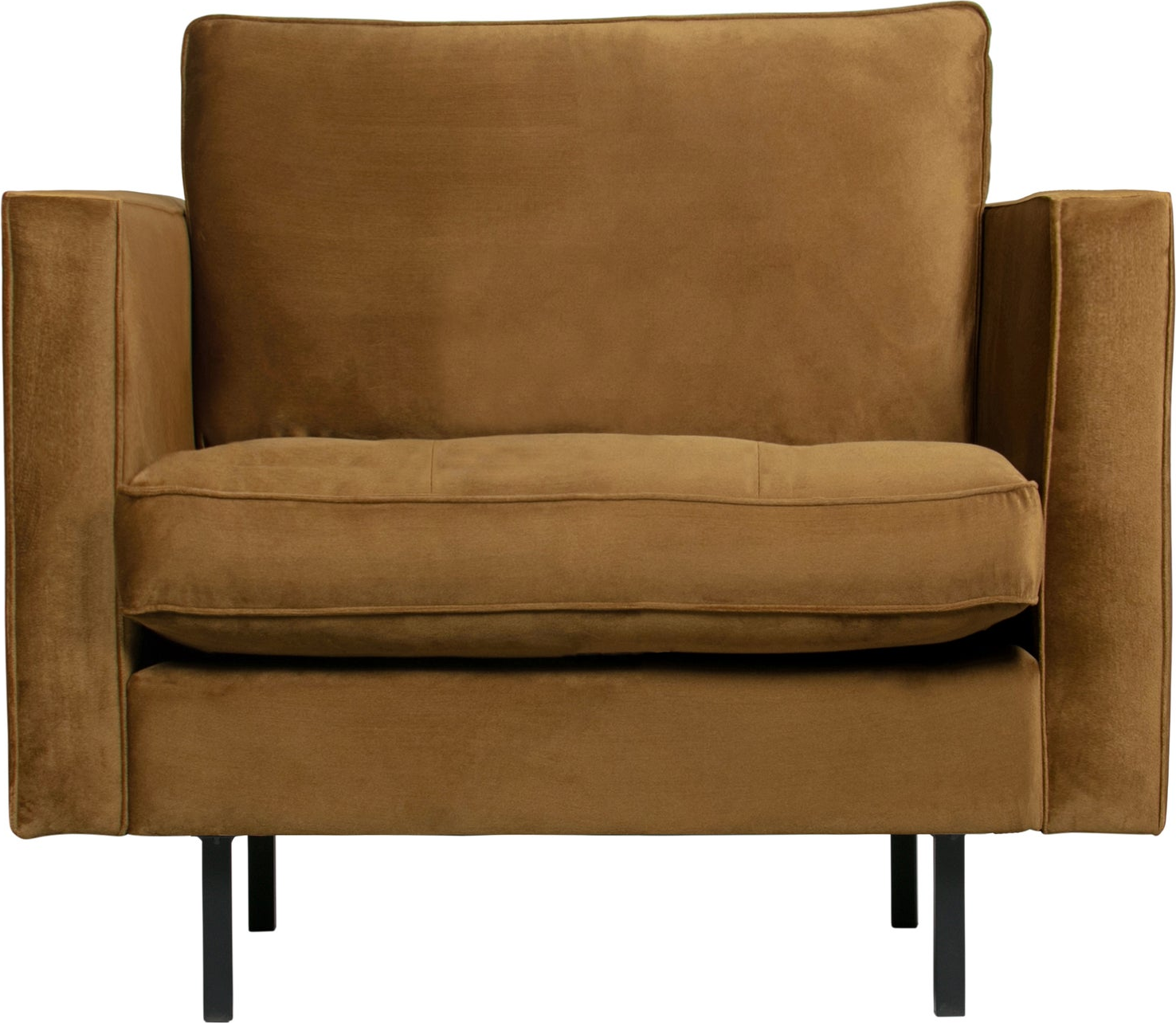 Lænestol Woood Rodeo Classic   Gul Jarra-velour  Slanke Metalben  Faste Hynder  Velourstol  100  Polyester
