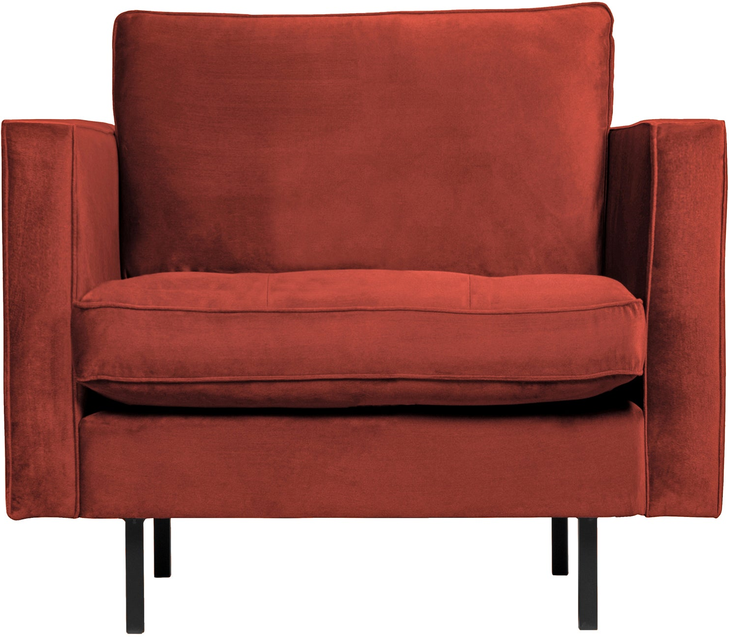 Lænestol Woood Rodeo Classic  Kastanjebrun Velour  Quiltet Siddepude  Metalramme  Fast Komfort