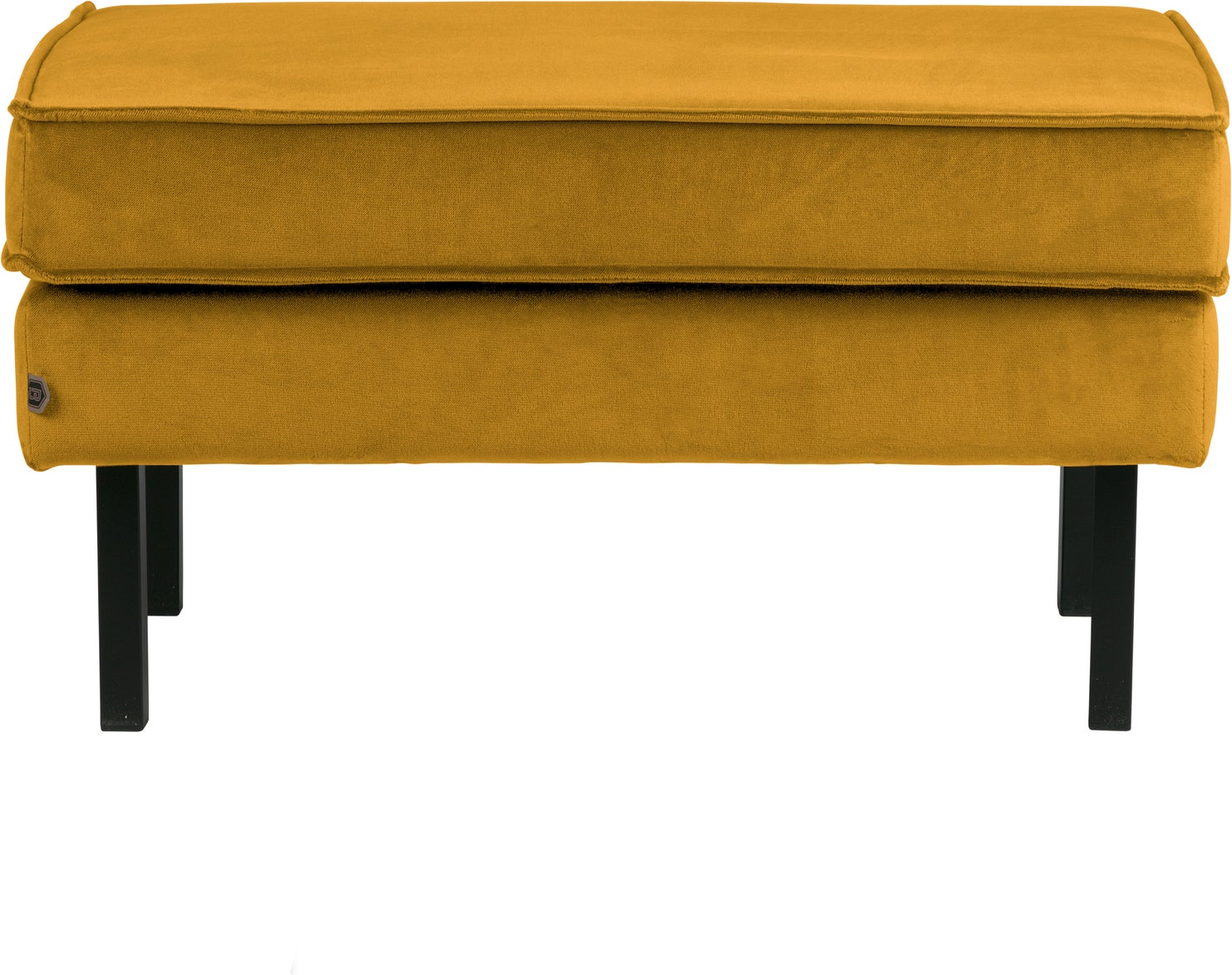 Skammel Woood Rodeo Velour Puf Fodskammel  Oker  Metalben  Fast Komfort