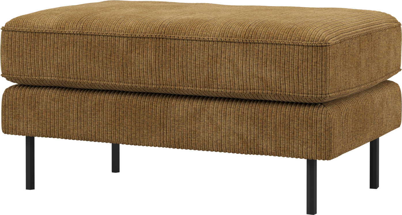 Skammel Woood Rodeo Puf Fodskammel Honninggul Remy Rib Velour H45ã B84ã D54